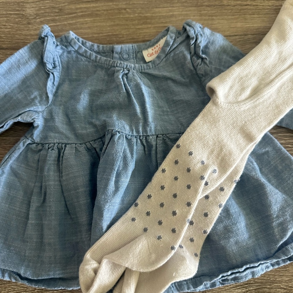 Cat & Jack Light Blue Baby Girl Chambray Top